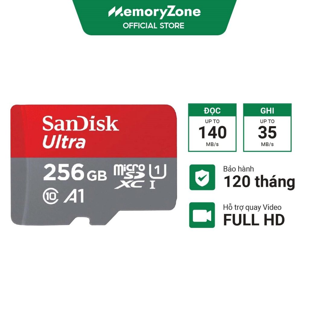 Thẻ nhớ MicroSDXC SanDisk Ultra A1 64GB - 128GB - 256GB