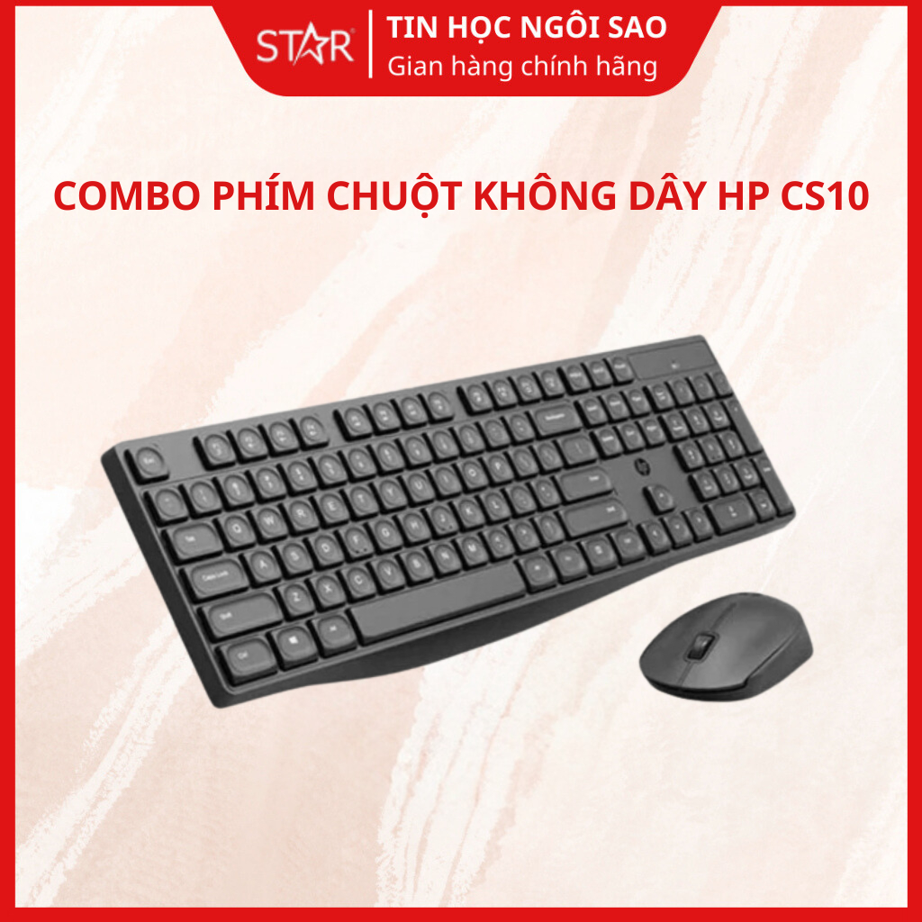 Combo Phím Chuột Không Dây HP CS10 (Đen) - Bảo hành 12 tháng