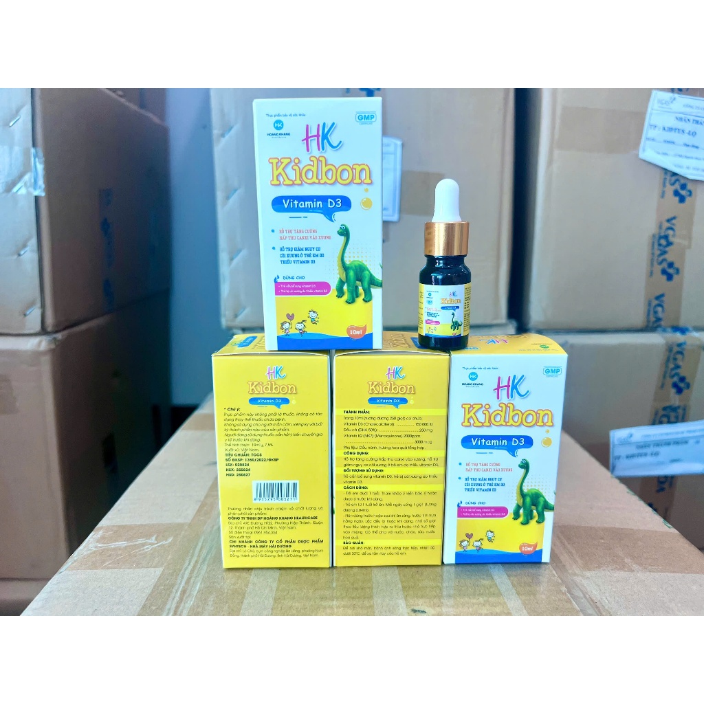HK KIDBON hỗ trợ giảm còi xương , tăng hấp thu Canxi  Hộp 10ml