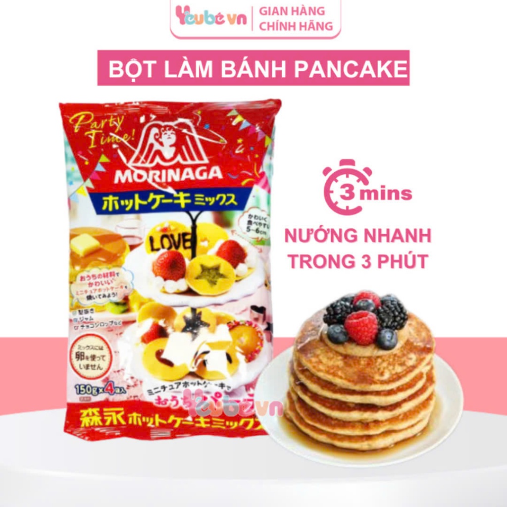 Bột Bánh Ăn Dặm PanCake YEUBEVN Bột Bánh Ngũ Cốc Làm Bánh Rán Doremon Cho Bé Ăn Dặm