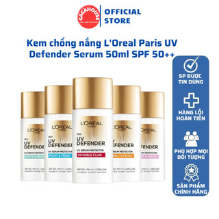  Kem chống nắng x20 thoáng da mỏng nhẹ L'Oreal Paris UV Defender Serum 50ml SPF 50++ 