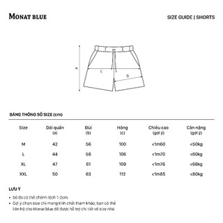 MONAT BLUE - Quần short đen trơn Mini logo