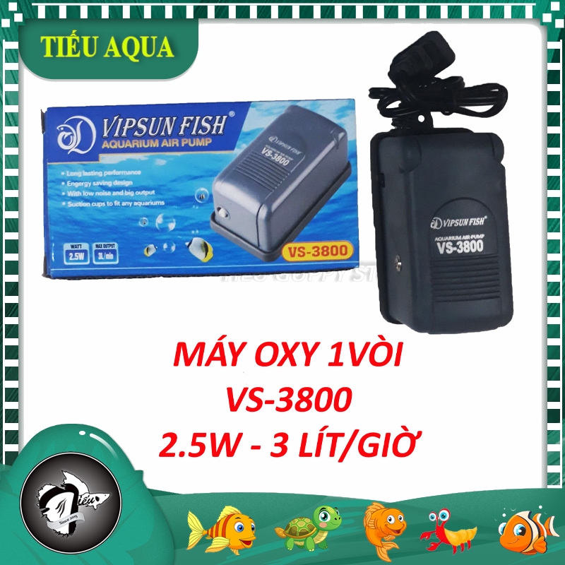 Máy Oxy 1 Vòi VIPSUN VS-3800 Công suất 2.5w 3 lít/giờ (VS3800)