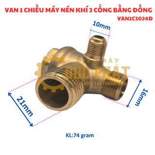  Van 1 chiều bằng Đồng thau Luppe máy nén khí có dầu ren 21 16 10mm máy bơm hơi VAN1C3024Đ 