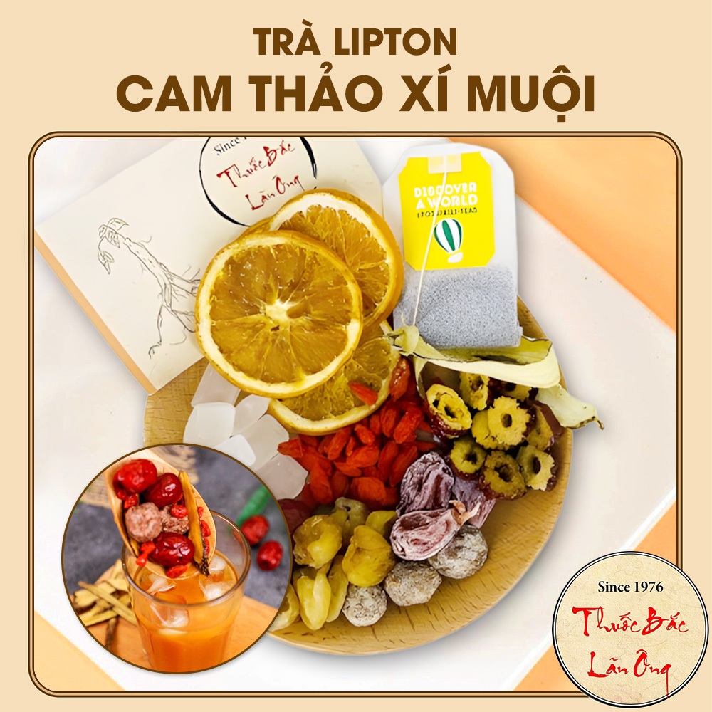 Trà lipton xí muội cam thảo, set trà tắc xí muội chua ngọt chuẩn vị - Lãn Ông