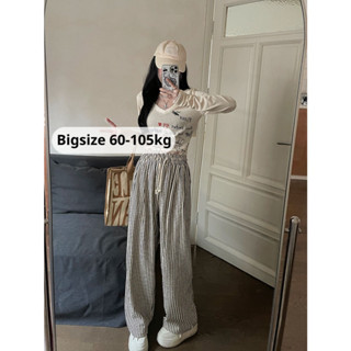 Quần kẻ sọc ống rộng bigsize 100kg, chất liệu đũi xốp _ quần ống suông form rộng nhiều màu Q2M