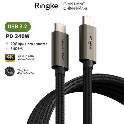 Cáp sạc nhanh 240W RINGKE USB-3.2 Gen 2X2 USB-C Cable
