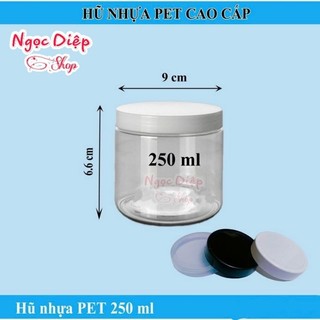Hộp hũ nhựa pet 250ml nắp nhựa - đựng thực phẩm đồ khô ngũ cốc