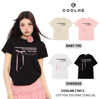 Áo thun nữ Coolme áo baby tee đính nơ xinh hot trend nhiều màu đen trắng be  TẶNG KÈM NƠ  