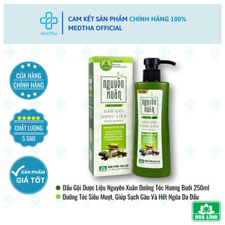  Dầu Gội Dược Liệu Nguyên Xuân Dưỡng Tóc Hương Bưởi - Giảm Rụng Tóc Khô Xơ Ngăn Hư Tổn Dược Phẩm Hoa Linh  Chai 250ml  