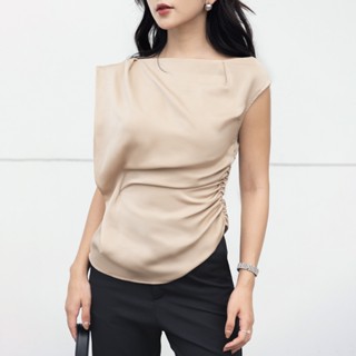 Áo Lụa Nhún Eo Maybi Sang Trọng - Nữ Tính, Áo Kiểu Ôm Thời Trang Công Sở