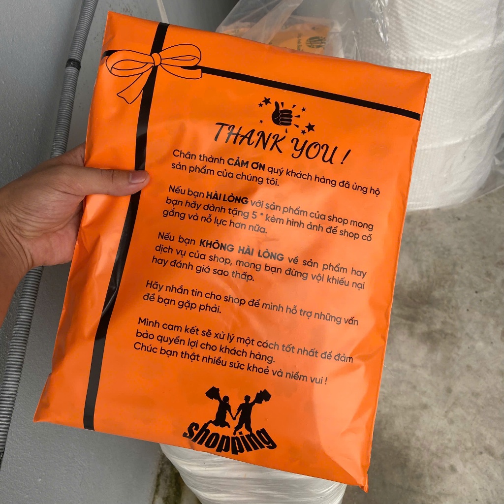 1 Kg niêm phong cute [TUI XIN 5 *****]  màu cam, màu hồng và màu trắng sứ in chữ Thank You, xin 5 *