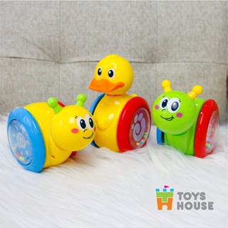  Đồ chơi lật đật gật gù có bánh xe cho bé trẻ em Toyshouse 008-2 chú vịt vàng dễ thương - Tiêu chuẩn Châu Âu EN71 