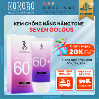  Kem Chống Nắng Trắng Da SEVEN GOLOUS - Kem Chống Năng Nâng Tone  Hàn Quốc SEVEN GOLOUS SPF 60+ PA +++ 