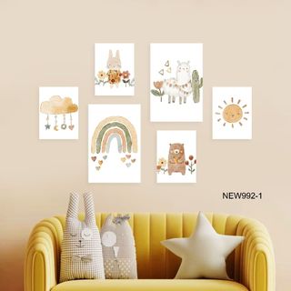9  MẪU SET 6 TRANH DÁN TƯỜNG TRANG TRÍ PHÒNG TRẺ EM NEW992
