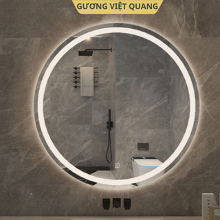 Gương Tròn Treo Tường Có Đèn Led Cảm Ứng Thông Minh, Gương Treo Bàn Trang Điểm, Nhà Tắm Sắc Nét