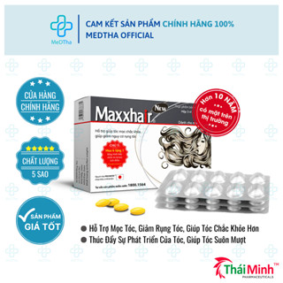 Maxxhair - Viên Uống Ngăn Rụng Tóc, Giúp Tóc Suôn Mượt, Chắc Khoẻ, Biotin, Hà Thủ Ô, Kẽm (Hộp 30 Viên)
