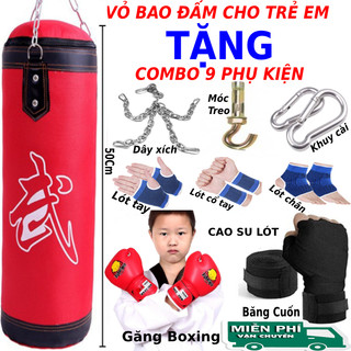 Bao cát đấm bốc trẻ em, vỏ bao cát tập boxing tại nhà dành cho bé, đấm bốc cho bé rèn luyện thể thao