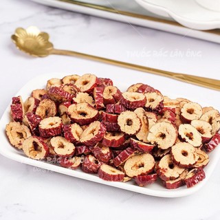 Táo đỏ thái lát 100g, táo đỏ Hàn Quốc sấy giòn, không vụn, dùng pha trà, ăn vặt, nấu chè, chưng yến