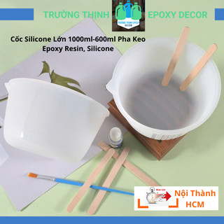  Cốc Silicone Lớn 1000ml-600ml Pha Keo Epoxy Resin Silicone DIY Tái Sử Dụng Nhiều Lần  - Trường Thịnh Epoxy 