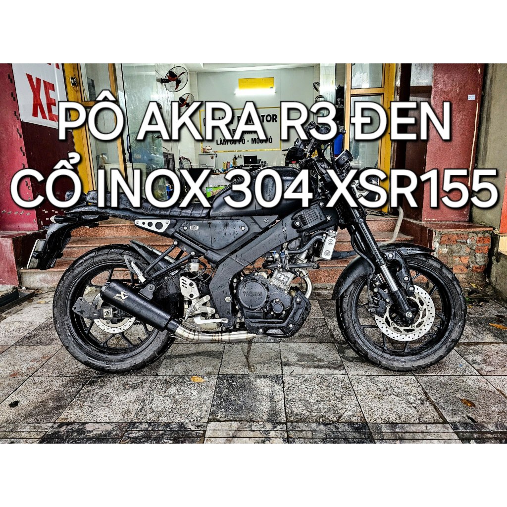 Pô Độ Akrapovic R3 Đen Và Cổ Inox 304 Yamaha XSR155
