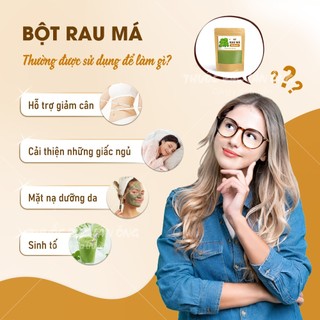 Bột rau má sấy lạnh 500g, nguyên chất, thơm mịn, bột pha uống detox, thanh lọc cơ thể - Lãn Ông