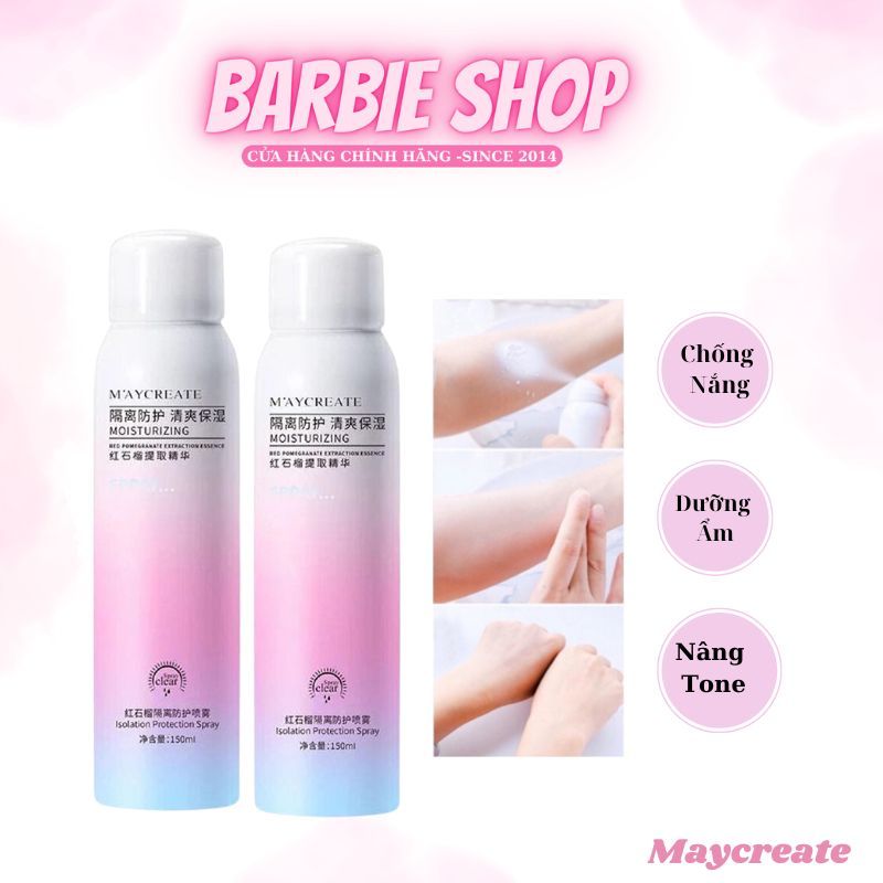 Xịt Chống Nắng Trắng Da Maycreate SPF35 150ml