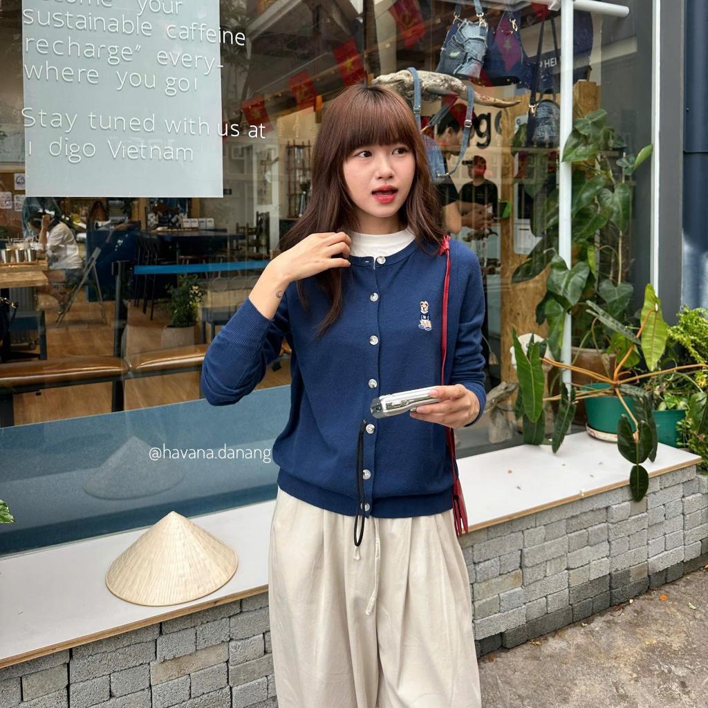 Áo cardigan mongtoghi dài tay thêu logo chú gấu nhỏ HAVANA ATH452