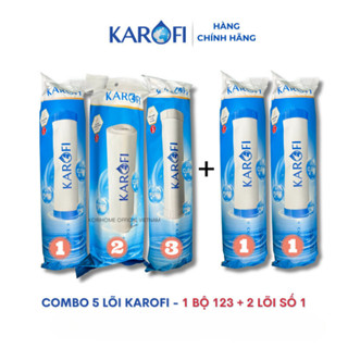 Combo 5 lõi lọc nước Karofi dòng Smax Duo thường gồm 2 lõi số 1 và 1 bộ 123 có thể thay trong vòng 1 năm