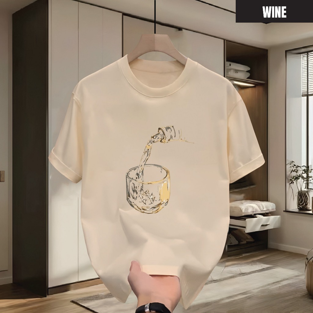 Áo thun Cổ tròn Tee shirt WINE form Unisex nam nữ, chất liệu cao cấp, phong cách trẻ trung, cực chất