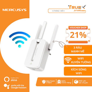 Kích sóng wifi 3 râu Mercusys MW300RE chuẩn N 300Mbps, Cục hút wifi cực mạnh- Repeater wifi chính hãng - TrueStore