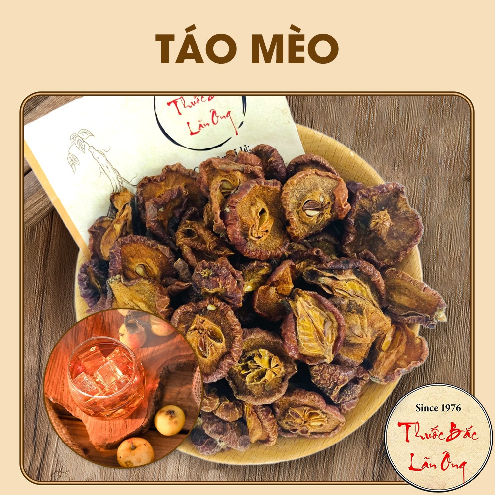 Táo mèo khô 100g, sơn tra thái lát, quả táo mèo rừng thơm, sạch - Lãn Ông
