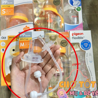 Ống Hút Thay Thế Bình Sữa Cổ Hẹp Có Van Chống Sắc Hút Mọi Tư Thế Cổ Rộng (thay được Wesser, Pigeon, agi...)