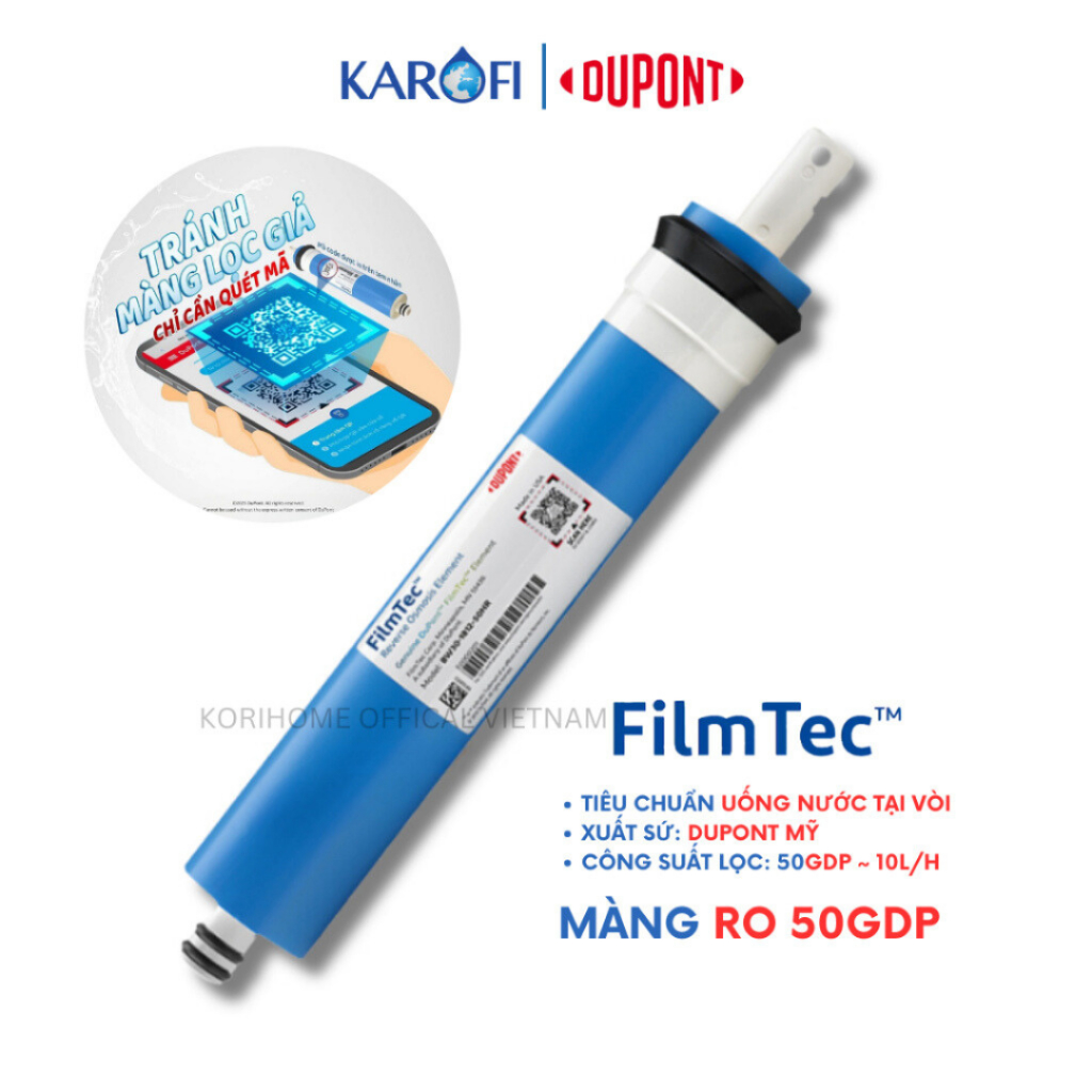 Màng RO Lõi Lọc số 4 Dupont Filmtec (trước đây là Dow) Karofi Màng RO Mỹ Karofi Chính Hãng (có tem K