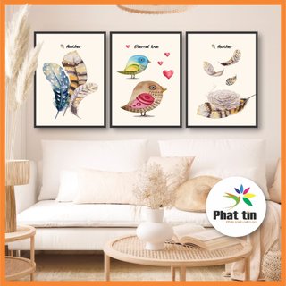 Set 3 tranh thiếu nhi, tranh formex dán tường, không khung, con vật, hình dễ thương, trang trí decor phòng cho bé.