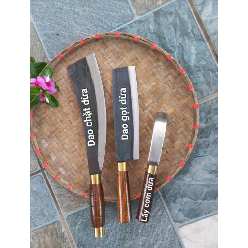 Dao lấy cơm dừa (bộ 3 chặt-gọt-lấy cơm dừa) siêu tiện lợi