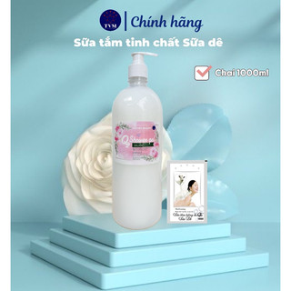  Chai lớn 1 lít sữa tắm Sữa Dê trắng da giá rẻ dùng cho khách sạn, nhà nghỉ