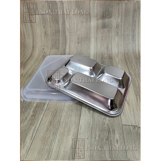 [Có sẵn] [Rẻ vô địch] [Ảnh thật] [Chính hãng] Khay Cơm  Inox 4 Ngăn Nhỏ