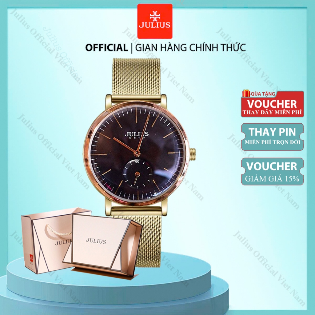 [Julius Official] Đồng hồ nữ JULIUS JA-1065 dây thép