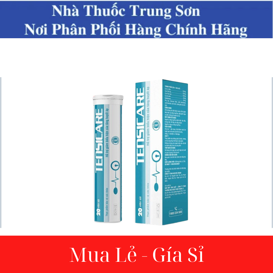 TENSICARE Viên Sủi Hỗ Trợ Đẩy Lùi Đột Quỵ Tim Mạch Giảm Mỡ Máu Đường Huyết