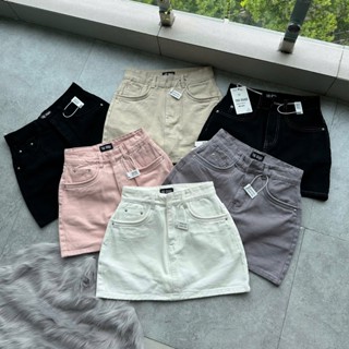 Chân Váy Nữ THE QUAO Lưng Cao Viền Túi Basic Màu Be Đen R2705_454