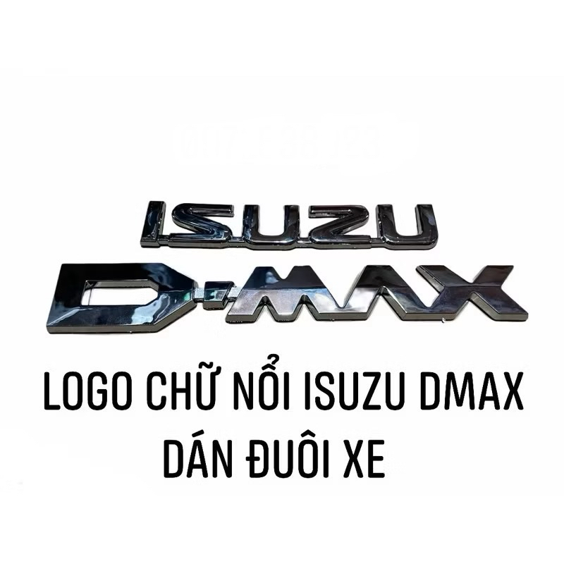logo chữ ISUZU DMAX dán đuôi xe