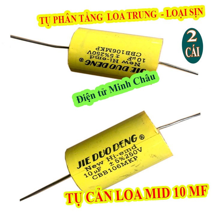 2 TỤ CHỐNG CHÁY LOA TRUNG 10MF VÀNG - TỤ CẢN LOA MID -TỤ LẮP LOA LỜI CAO CẤP - GIÁ 2 CHIẾC