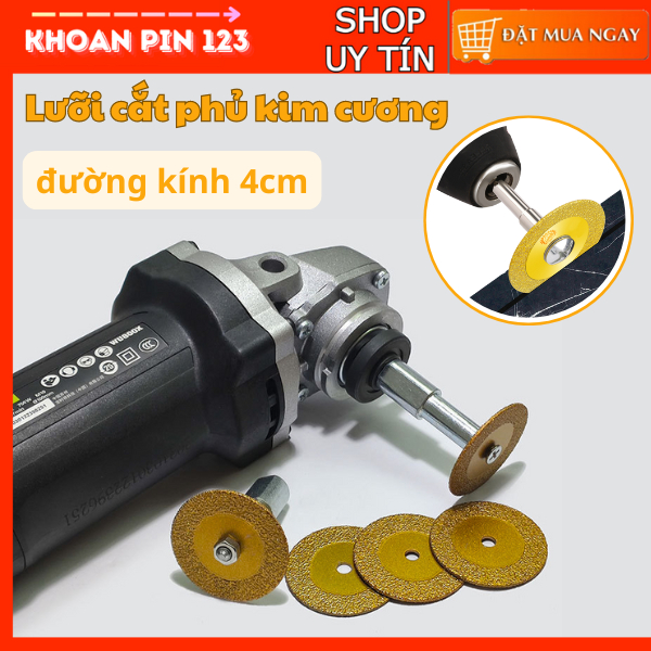 Lưỡi cưa, lưỡi cắt mini 40mm phủ kim cương cắt đá hoa cương gắn máy mài, máy khoan