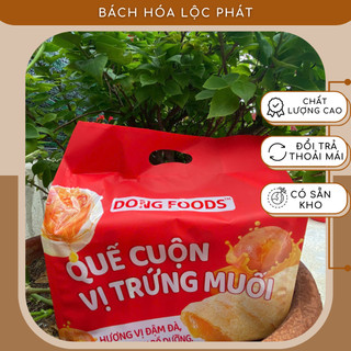 Bánh Quế Cuộn Vị Trứng Muối - Túi 240g Gồm 10 Gói - Vị Thơm, Giòn Rụm, Nhân Kem Sánh Mịn - Bách Hóa Lộc Phát