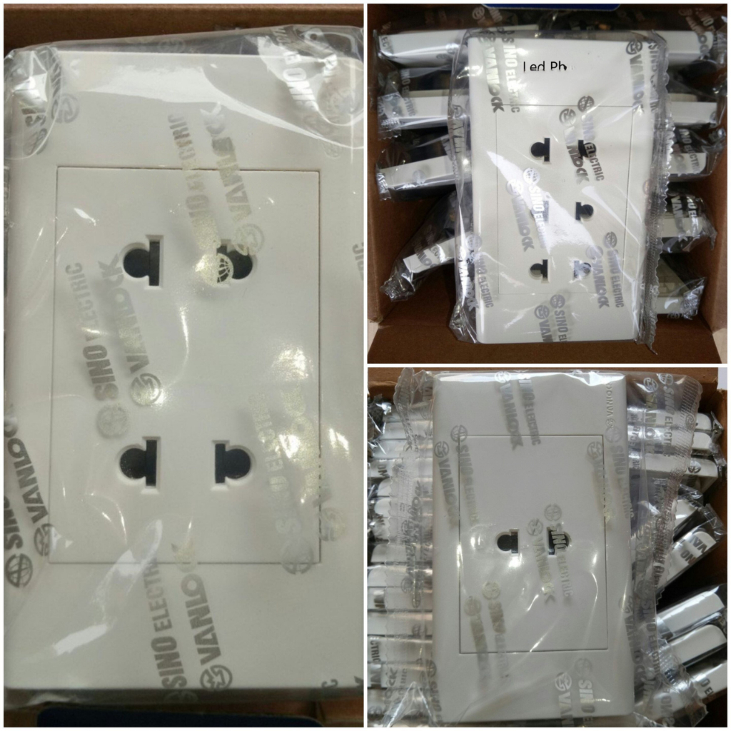 [SINO] Mặt Ổ Cắm 2 Chấu ( 1 lỗ - 2 lỗ - 3 lỗ )