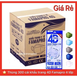  Thùng 300 cái khẩu trang kf94 4D Famapro 4 lớp giấy kháng khuẩn chính hãng Năm Anh
