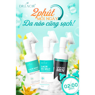 Combo sữa rửa mặt bạc hà kiềm dầu B5 dịu nhẹ cleanser dr lacir và lacir for men cho nam