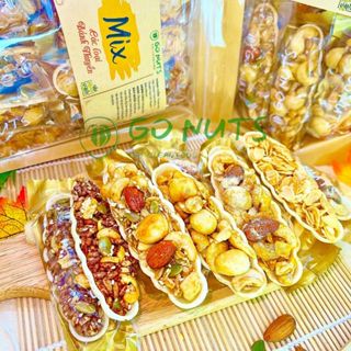 500g Mix các loại Bánh Thuyền GO NUTS Thuyền hạnh nhân, mix hạt, gạo lức, điều macca,phô mai