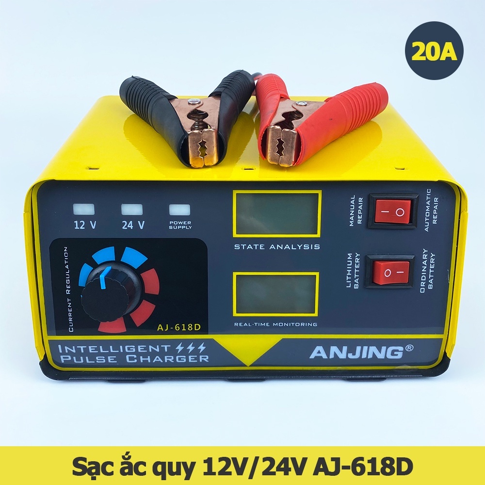 SẠC BÌNH ẮC QUY Ô TÔ 12V/24V 400AH KD-908D CHÍNH HÃNG ANJING THÔNG MINH